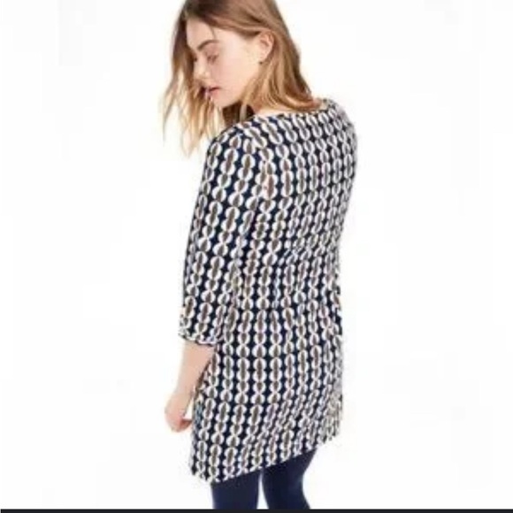 Boden Easy Scoop Neck Geometric Print Dress Size 4L - Picture 2 of 7